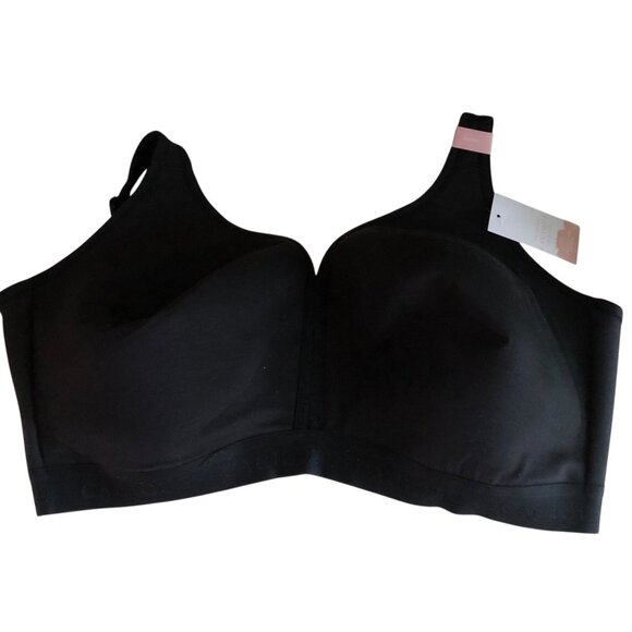 NWT Cacique Lane Bryant Black Wireless Lightly Lined Bra 46DDD - Picture 1 of 7
